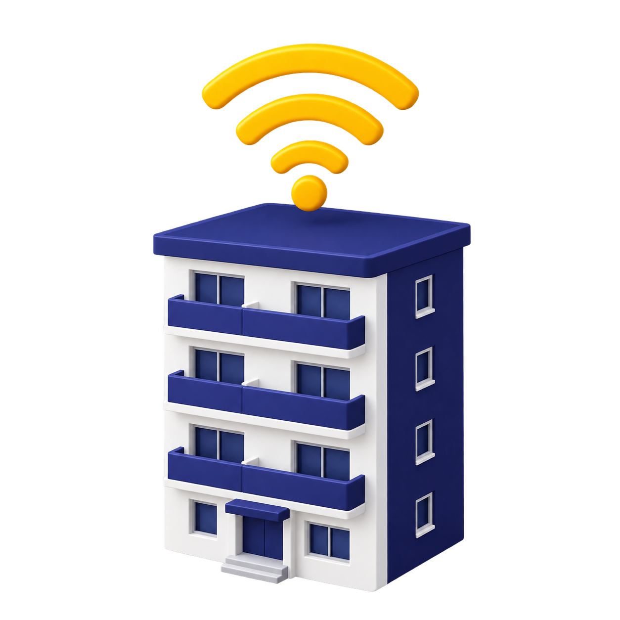 マンション全体にWi-Fiを届けるイメージ