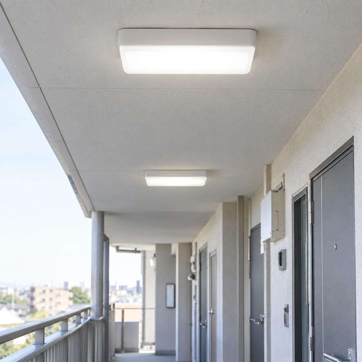 共用廊下のLED照明のイメージ